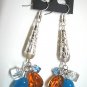 Glass beads dangle earring