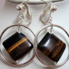 Tiger eyes in hoop earring