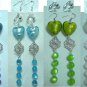 Long dangle lampwork heart earring