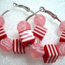 Rose beads in hoop earring