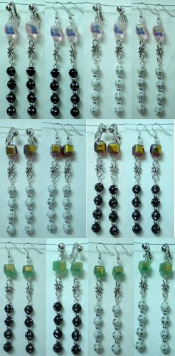 Handmade glass bead dangle earring