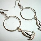 Girl jewelry boat charm circle hoop earring