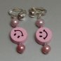 Girls earring wooden bead smiling face earring