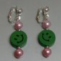 Girls earring wooden bead smiling face earring