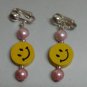 Girls earring wooden bead smiling face earring
