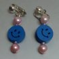 Girls earring wooden bead smiling face earring