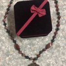 GEMSTONE BEAD PENDANT NECKLACE W/VELVET GIFT BOX
