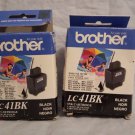 two LC41BK BROTHER BLACK ink Printer MFC 5440CN 5840CN 3340CN 820cw 620CN 420CN two LC41BK BROTHER BLACK ink Printer MFC 5440CN 5840CN 3340CN 820cw 620CN 420CN