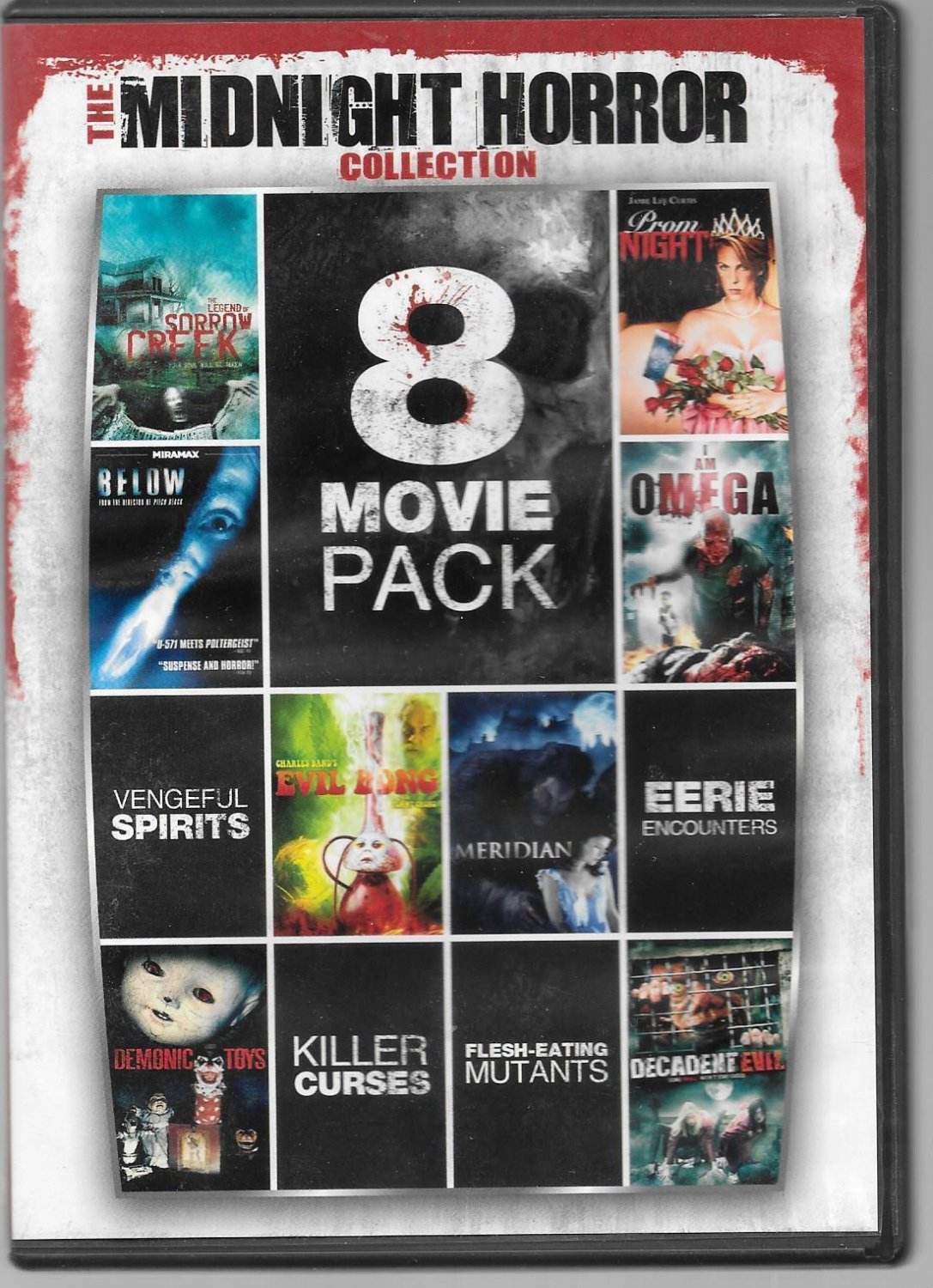 8movie DVD Prom Night,Legend Sorrow Creek,Evil Bong,Demonic Toys,Decadent Evil