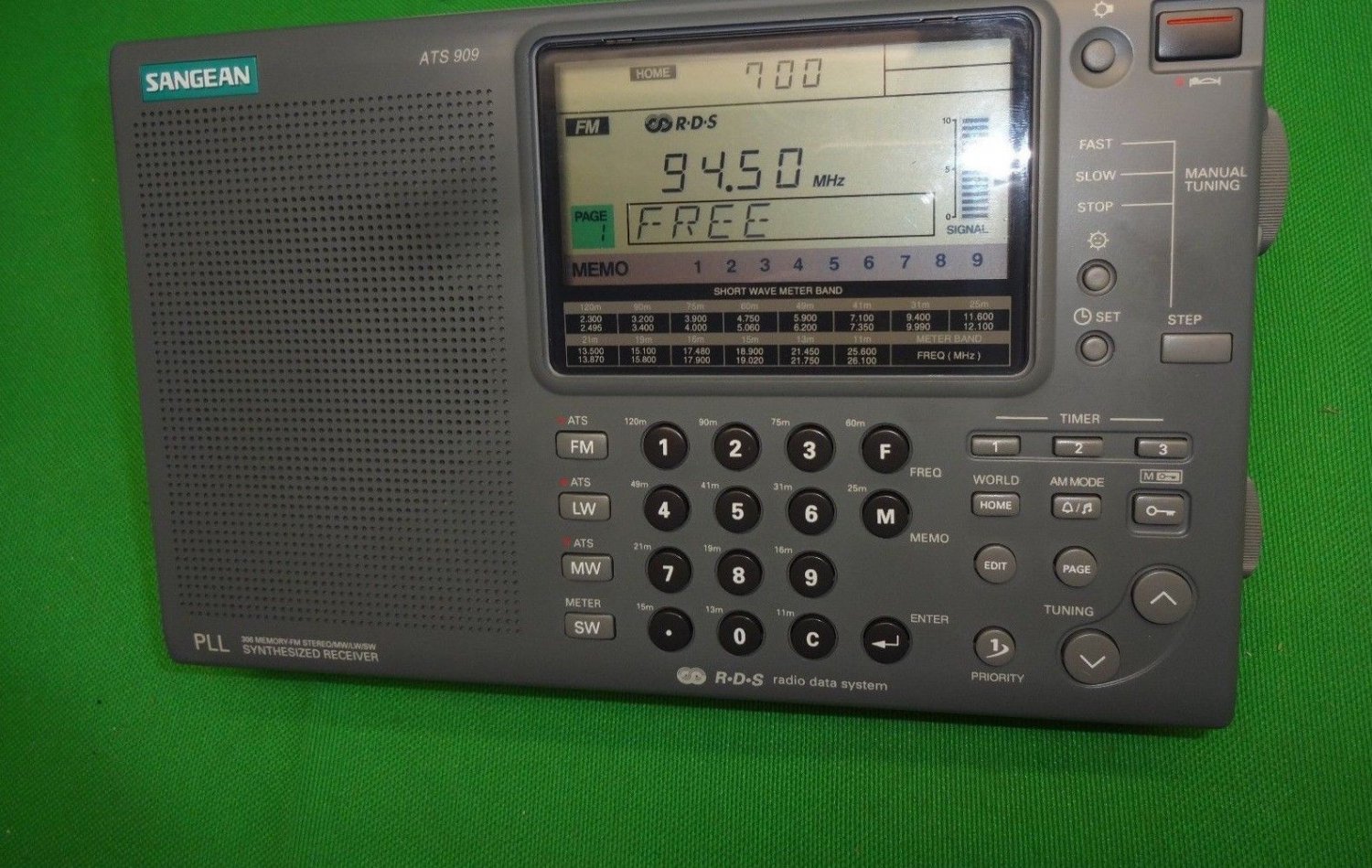 SANGEAN ATS 909 PORTABLE radio RECEIVER - Excellent - tested and sounds ...