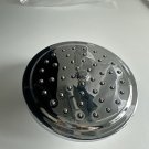 Moen Shower Head 2.5 GPM 6 3/4"diameter mirrored chrome on brass top,side,bottom Moen Shower Head 2.5 GPM 6 3/4"diameter mirrored chrome on brass top,side,bottom