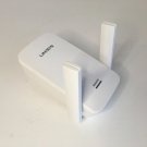 Linksys RE6400 BOOSTER WiFi Range Extender white wall plug adapter dual antennas Linksys RE6400 BOOSTER WiFi Range Extender white wall plug adapter dual antennas