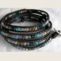 Genuine Leather Czech Glass Beads Wrap Bracelet