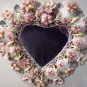 beautiful vintage seashell heart shaped mirror