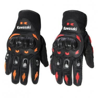 Motorcycle Knuckle Protection Kawasaki Riding Full Finger Gloves M L XL XXL