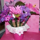 Flower Pen Arrangement in Pinks & Purples
