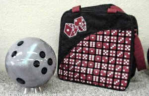 Clear Dice Bowling Ball & Bag