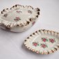 VINTAGE PORCELAIN COVERED TRINKET DISH AND MATCHING TRAY