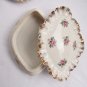 VINTAGE PORCELAIN COVERED TRINKET DISH AND MATCHING TRAY