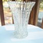 LARGE VINTAGE PRESSED GLASS STARS AND BARS VASE