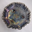 VINTAGE IMPERIAL CARNIVAL GLASS AMETHYST 3-FOOTED BOWL