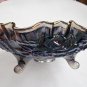 VINTAGE IMPERIAL CARNIVAL GLASS AMETHYST 3-FOOTED BOWL