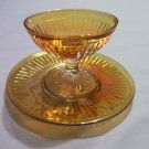 Vintage Round Robin Iridescent Sherbet and Matching Saucer