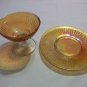 Vintage Round Robin Iridescent Sherbet and Matching Saucer