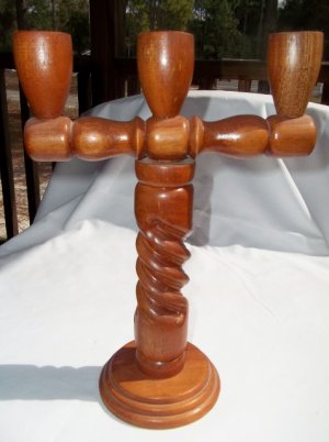 Hand Made Wood Candelabra