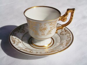H & CO. SELB, BAVARIA, GERMANY &acirc;��Heinrich&acirc;�� FINE BONE CHINA DEMITASSE CUP AND SAUCER