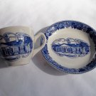 OLD ENGLISH STAFFORDSHIRE WARE Little White House Warm Springs Georgia Demitasse Set