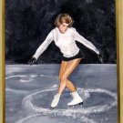 OIL PAINTING OF A FIGURE SKATER FRAMED