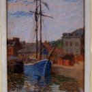 VINTAGE OIL PAINTING OF A SHIP FRAMED...VERY OLD