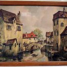 VINTAGE PICTURE OF WATERWAY AND BUILDINGS FRAMED
