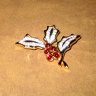 CHRISTMAS HOLLY BROOCH