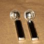 BLACK BAR PIERCED EAR RINGS
