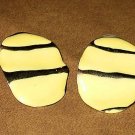 OFF WHITE/GOLD PIERCED EAR RINGS