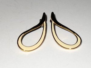 GOLD PLATED/WHITE PIERCED LOOP EAR RINGS