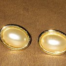WHITE TEAR DROP PIERCED EAR RINGS