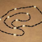 BLACK AND PEARL BEAD NECKLACE