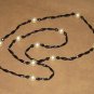 BLACK AND PEARL BEAD NECKLACE