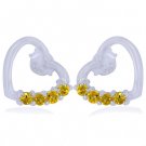 Earring with Yellow Gem Stones