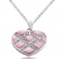Silver Pink Shell & CZ White Pendant.
