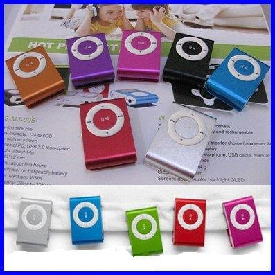Mini Clip MP3 Player clip mp3 50pcs per lot hot sale with 9colors