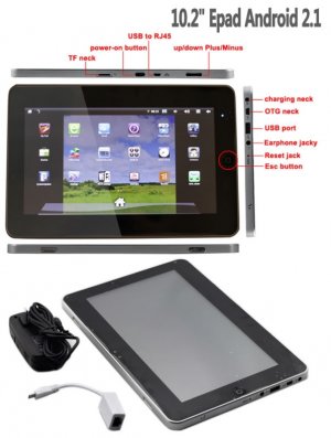 10.2 inch  Touch Screen Android Tablet with GPS,HDMI,WIFI Freeshipping