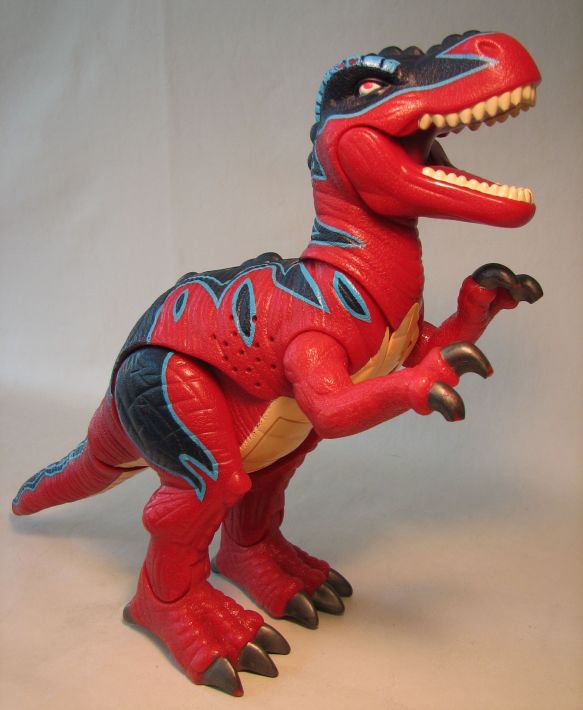 red t rex with horns