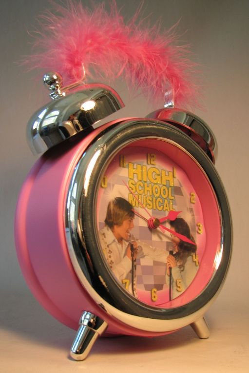 High School Musical Alarm Clock w pink fuzzy handle