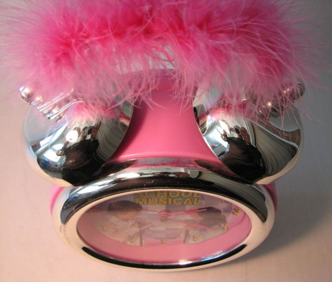 High School Musical Alarm Clock w pink fuzzy handle