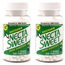 2 500-Tablet Bottles 1 Grain NectaSweet Saccharin Tablets Necta Sweet