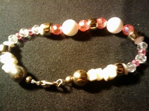 handcrafted 9"  Pretty in Pink anklet